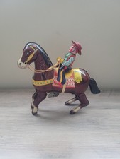 VTG Rare Haji Tin Windup Cowboy Riding Horse Western 50's Japan - Parts Read