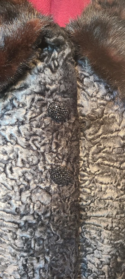 复古 中世纪银色波斯羊羔羊毛正式鸡尾酒夹克 — 第 4/4 张图片