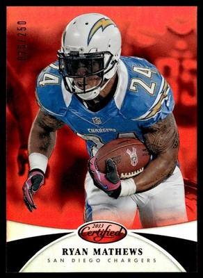 2013 Panini Certified Mirror Red Ryan Mathews 028/250 San Diego Chargers #73