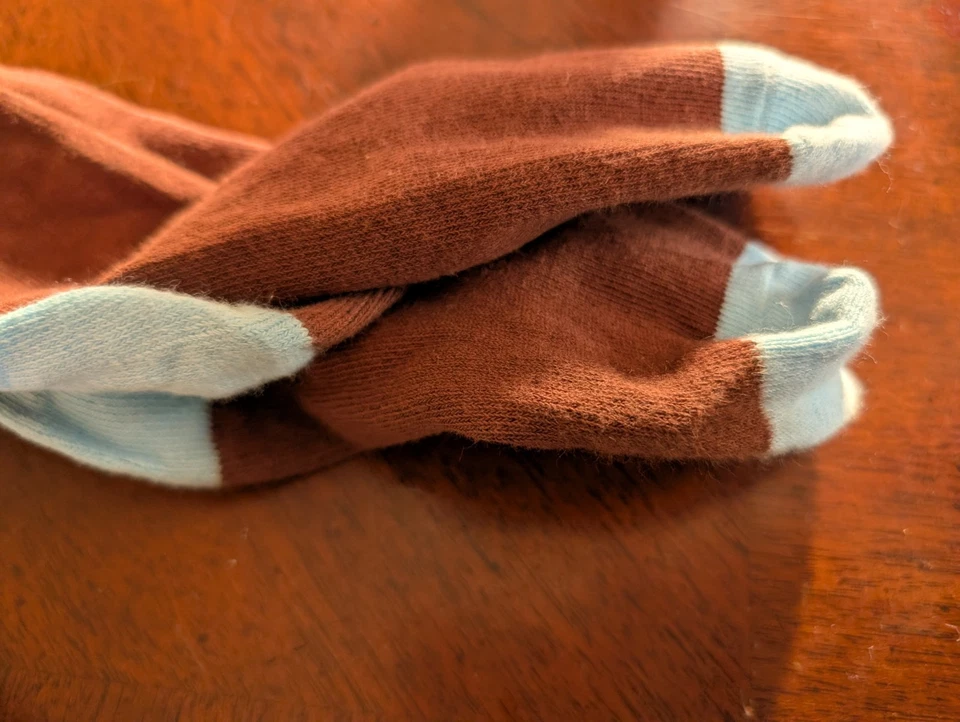 Brownie Socks GSA Girl Scouts Uniform 2 Pair Blue And Brown - Image 4 of 4