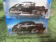 Hot Wheels FTE  Card & Blue Card 1947 Chevy Fleetline Pair