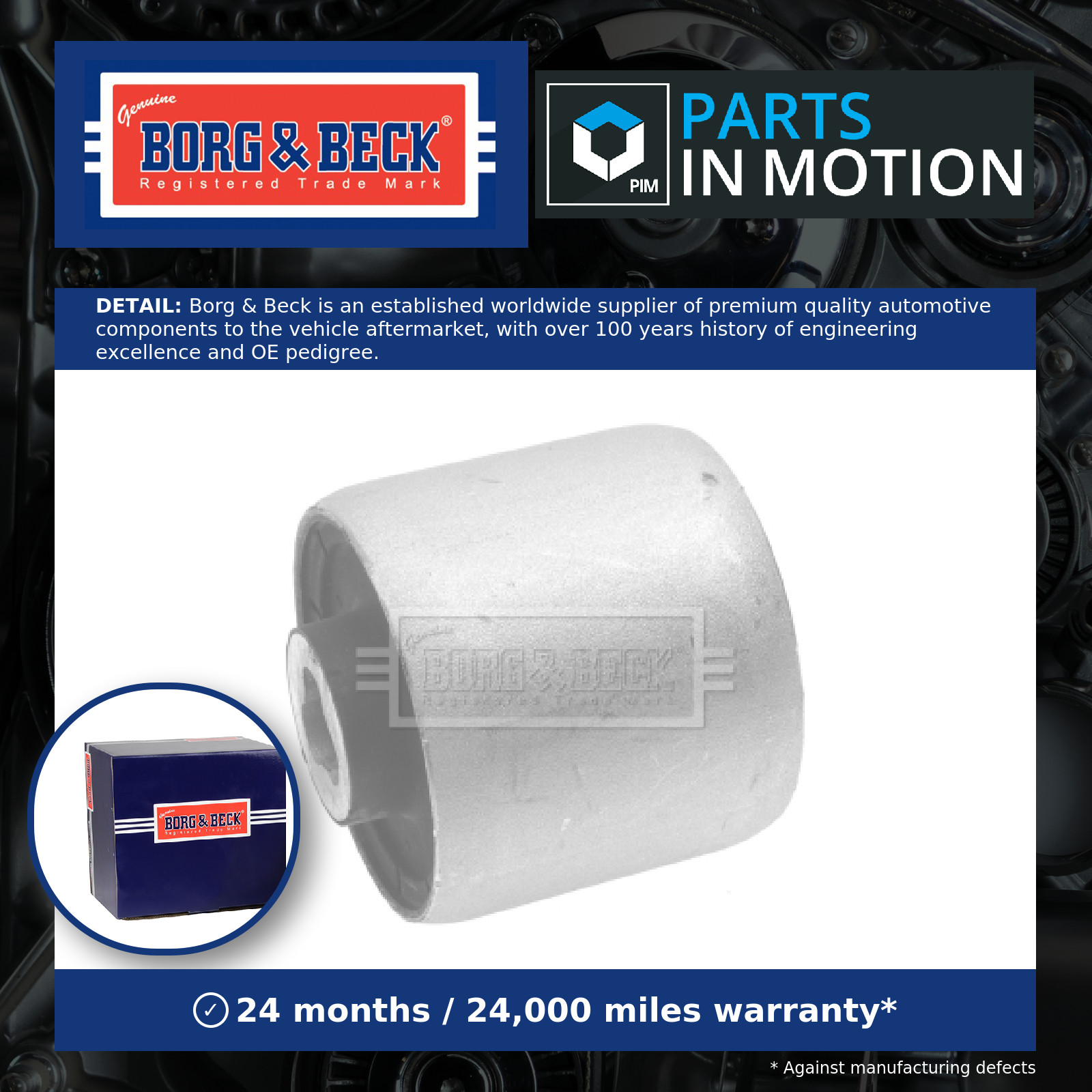 Wishbone / Control / Trailing Arm Bush BSK7407 Borg & Beck Mounting Suspension