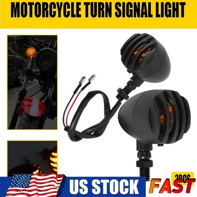 2X 12V 10mm Motorcycle Turn Signals Mini Bullet Blinker Amber Indicator Lights