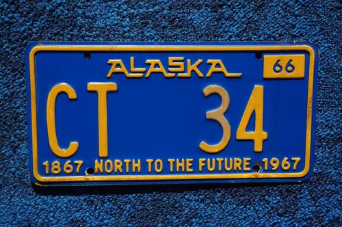 1966 Alaska License Plate Low # CT 34