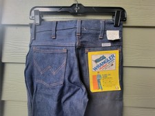 Vtg 60s 70s JEANS Wrangler Denim Flares Student 26x32 NOS Bells Cotton Talon USA