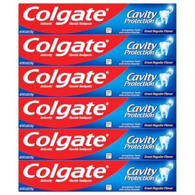 Colgate Cavity Protection Toothpaste with Fluoride, Minty Great Regular Flavor,