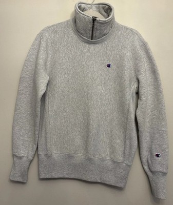 Vintage Champion Reverse Weave Gr. Small Warm Up Grey Logo Zip Fleece Sweatshirt