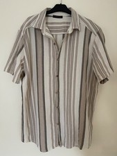 Hemd Herren Kurzarm Italy Gr. DE M/L Leinen/C...