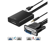 Adattatore Convertitore VGA Maschio a HDMI Femmina Audio 1080P USB Pc Notebook