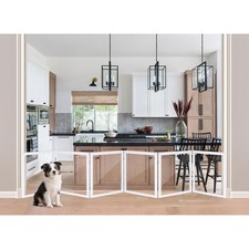 LZRS Extra-Wide Clear Dog Gate for Indoor Use - Transparent Pet Fence with So...