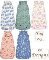 Baby Sleeping Bag 2.5 TOG Cotton Lined 0-36M Unisex Boys Girls Prints