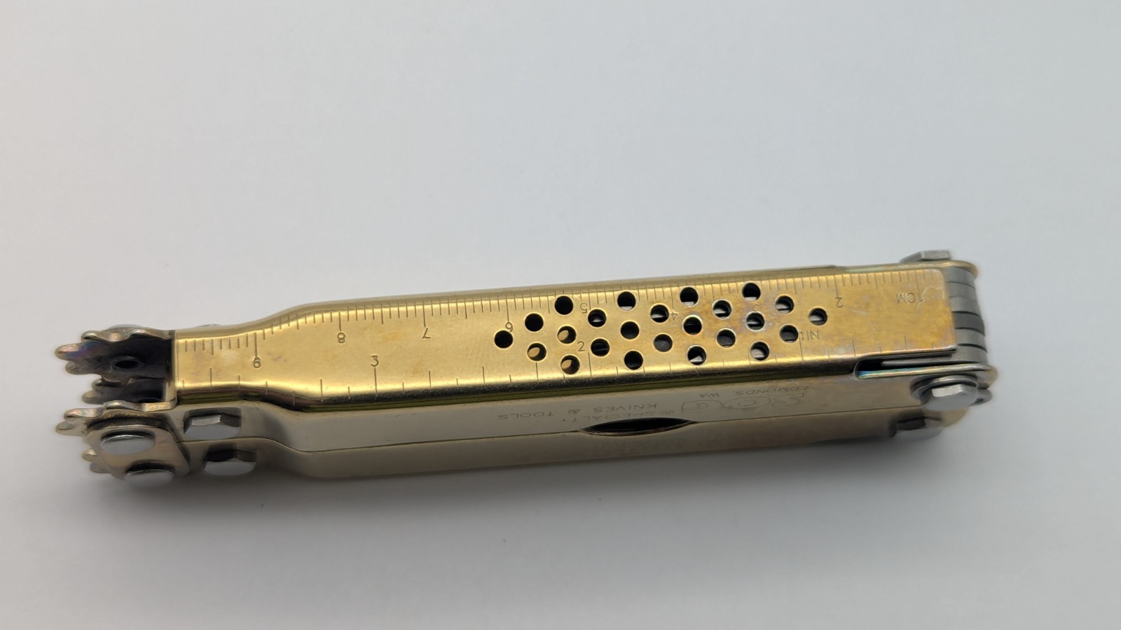  SOG T52 Power Plier Mulitool Gold Tone PRE OWNED READ TiNi COAT USA HARD 2 FIND