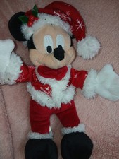 Rare Disney 7in Xmas Sparkle Santa Mickey Mouse Plush Collectors Edition