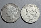 $1 Silver Peace Dollar - 1922S & 1923S F/VF Cond - 90% Silver [Lot of 2 Coins]