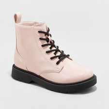Girls' Zoe Zipper Lace-Up Combat Boots - art class Blush 4