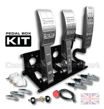 Universal Floor Mounted Hydraulic Clutch Bias Servo Pedal Box - With Ali Pedals