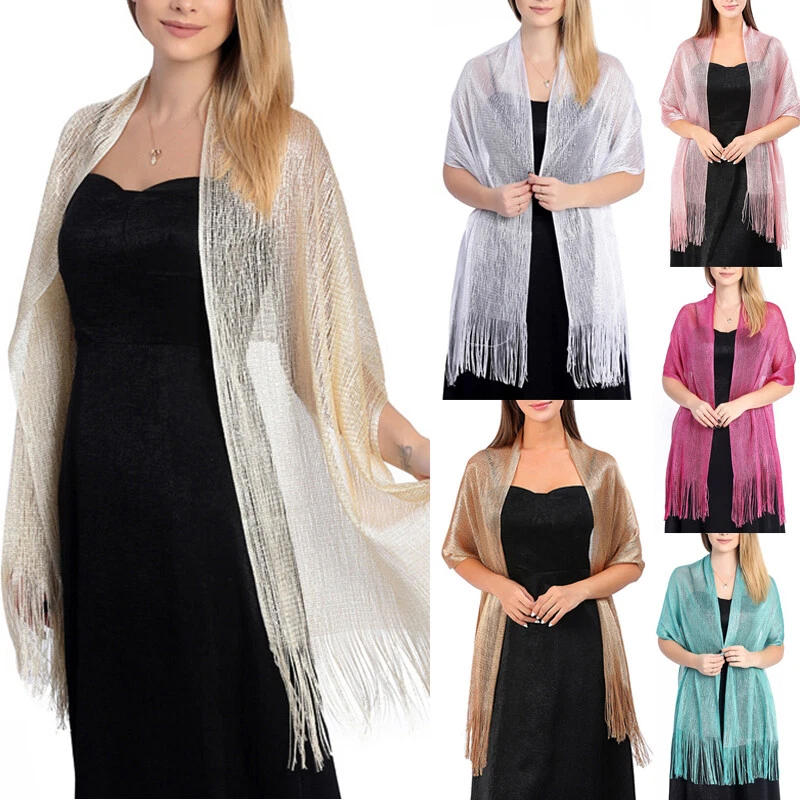 Silver scarf best sale for evening dress