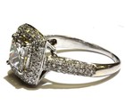 14k white gold 2.10ct princess diamond Halo engagement ring 3.7g ladies 5.75 — photo 3