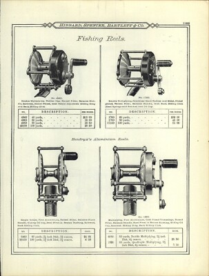 1895 PAPER AD Julius Vom Hofe #1760 Fishing Reel Hendryx Aluminum Polished Brass