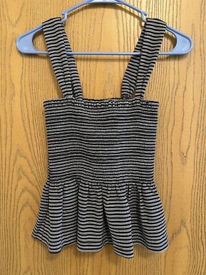 Madewell Texture & Thread Gathered Navy Tank Top Size XS