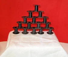 Small Black Plastic Spools, for Crafting or Sewing 1" tall