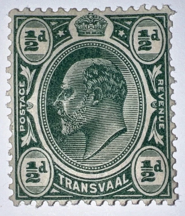 Sellos de viaje: 1905-09 Transvaal KEVII 1/2d Sg:273a verde profundo Wmk Mult Crown Foto 2 de 4