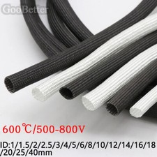 Braided Fiberglass Sleeve ID 1mm~40mm High Temperature wire Sleeving Black White