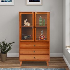 Bamboo Kitchen Buffet Hutch Storage Cupboard Cabinet Server Sideboard w/ Drawer