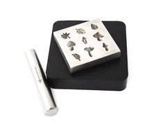 Shot Plate 9 Designs Mushrooms Etc. Impression Die Punch And Rubber Bench Block