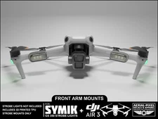 DJI Air 3 or Air 3S Strobe Light Mounts for Symik GS 350 (Strobes Not Included)