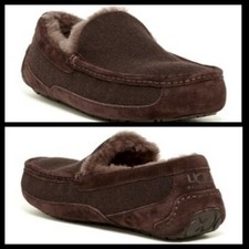 UGG Australia Men Wool Ascot Moccasins Slippers Brown 5X9Y5TW77W Size 9