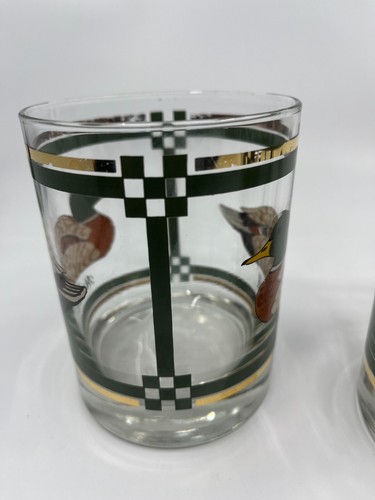 MCM Libbey 22K Gold Mallard Duck Tumblers/Glasses Set of 3 - Picture 9 of 12