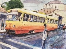 Original Painting in Watercolor "Eastern Europe " 9" x 12" NOT A PRINT