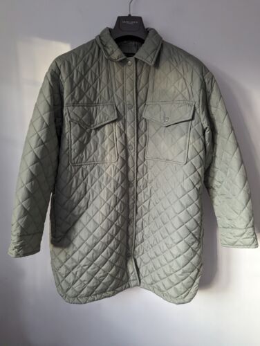 NEW LOOK Unworn Oversize Womens Quilted Puffer Light Jacket Coat Size 10 Khaki - Picture 1 of 10