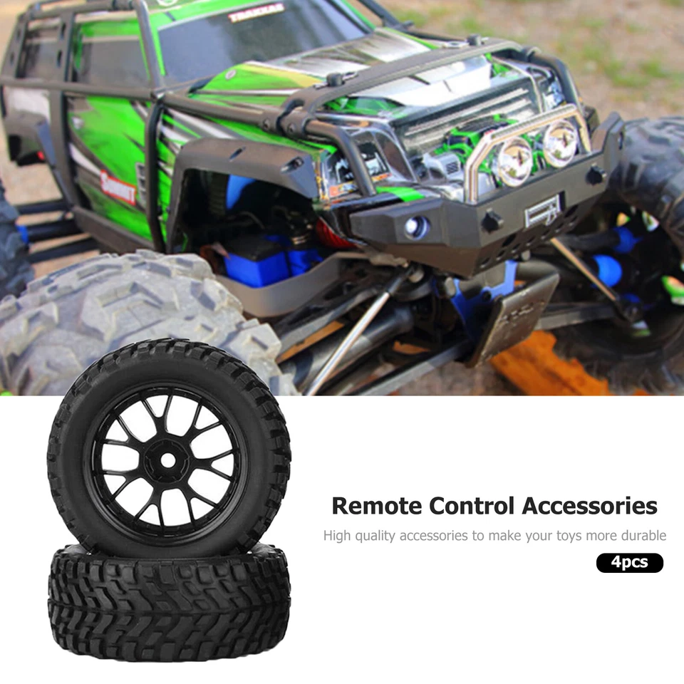 4PCS RC Racing Gummiräder für 1/10 Axial RC LKW Auto Off-Road Buggy Reifen 12mm - Bild 4 von 4