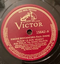 Rose Bampton, Lawrence Tibbett – 78 rpm Victor 15642: Simon Boccanegra