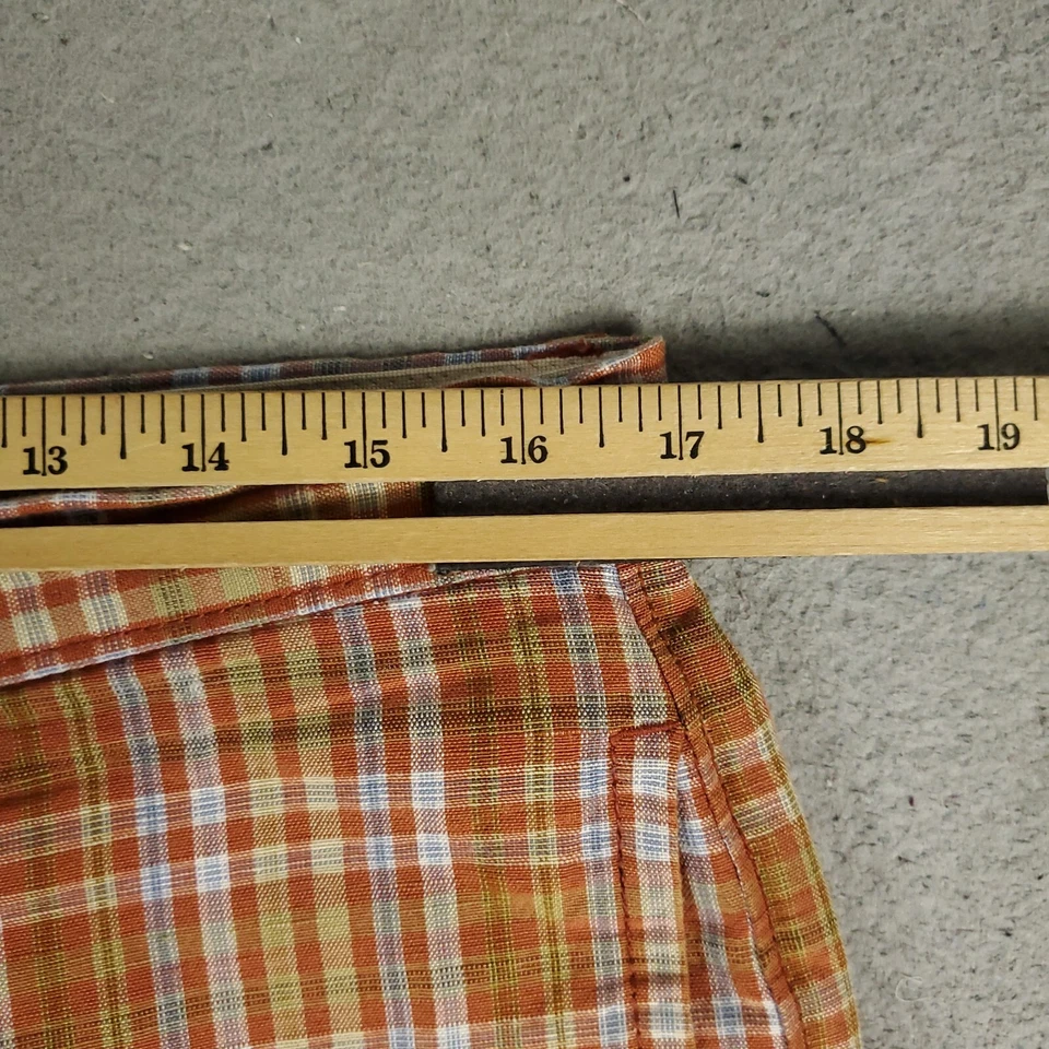 Pantalones Cortos Tommy Bahama Para Hombre Talla 32 Naranja Lino a Cuadros Informales Frente Plano Chino Foto 4 de 4