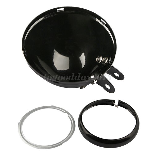 5.75" Black Headlight Headlamp DRL Housing Cover For Harley Sportster XL883 1200 - Picture 4 of 6