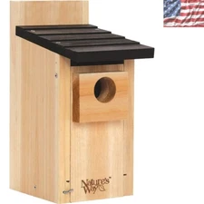 Cedar Bluebird Nesting Box with Rust-Free Hardware and Fledgling Assistance