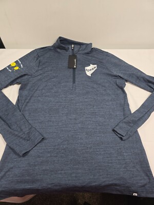 Travis Mathew Women's 1/4 Zip Pullover Crestview Lightweight Vintage Indigo XL