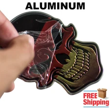 3D Aluminum Skull Germany Flag Sticker Emblem For Motorcycle, Auto, Truck German