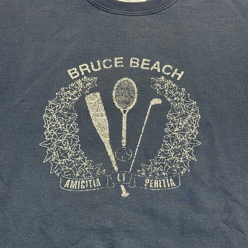 Gildan Sweatshirt Mens Large Navy Knit Bruce Beach Amicita LT Peritia Crew Neck - Picture 7 of 11