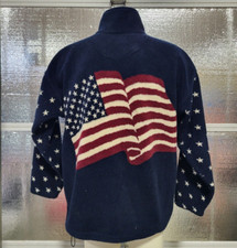 Bear Ridge Outfitters Fleece Jacket - Mens L - USA Flag - Full Zip - Made In USA