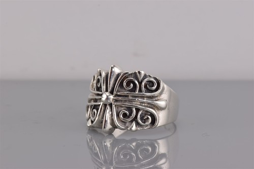 Anillo de plata esterlina con cuentas desplazadas cruzadas simétricamente arremolinadas 925 talla: 12,5 - Imagen 6 de 7