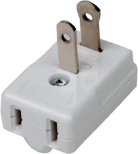 Polarized 2-Prong L Type Adapter, Horizontal Angled AC Adapter, NEMA 1-15P USA O
