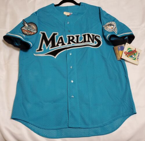 MAJESTIC AUTHENTIC SIZE XL FLORIDA MARLINS, CLUB HOUSE VINTAGE TEAL Jersey RARE!