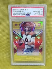 2020 Rookies And Stars⚡Joe Burrow⚡R&S Longevity Gold 🥇RC #101⚡PSA/DNA 10/10 