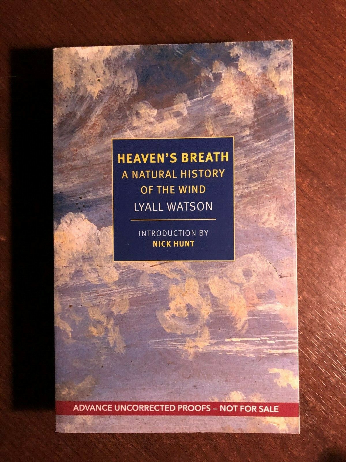 HEAVEN'S BREATH by LYALL WATSON - NYRB - 2019 - P/B - *PROOF*