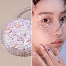 DIY Face Gems Tattoo Stickers Crystal Shining Butterfly Pearl Floral For Bride