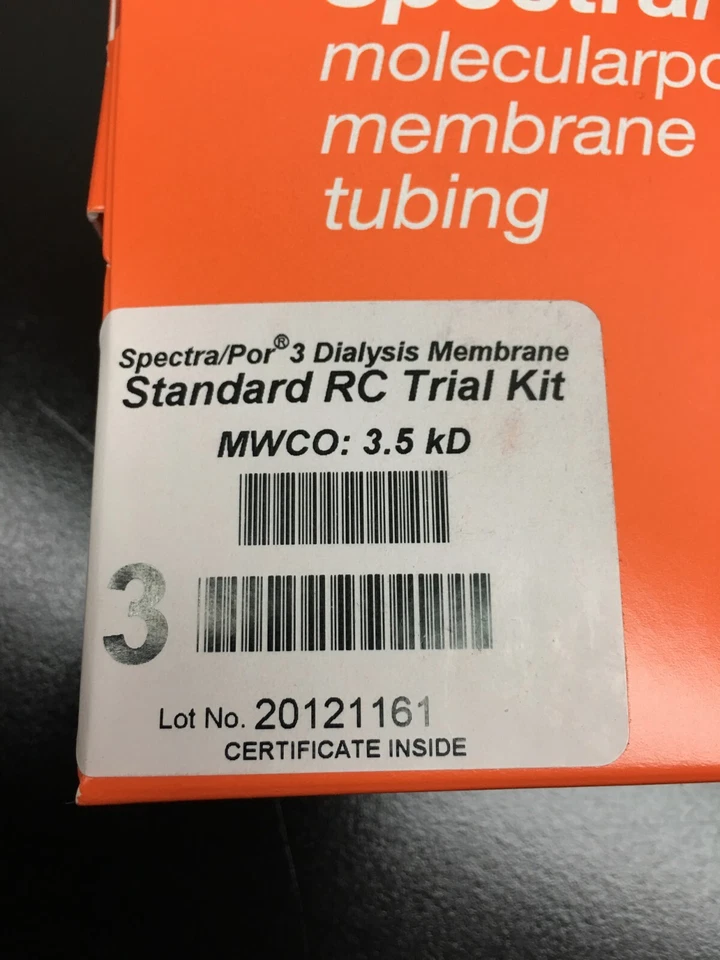 Spectrumlabs Spectra/Por PN 132720T RC Kit de prueba 3 membranas de diálisis MWCO 3,5 kD Foto 4 de 4